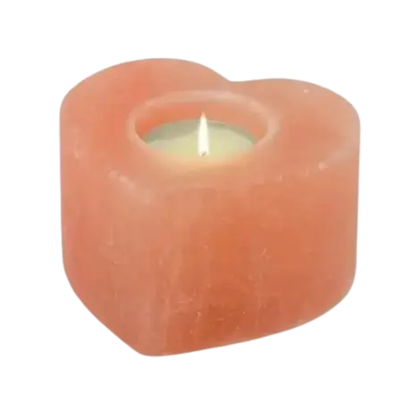 Single Heart Himalayan Pink Salt Candle Lamp